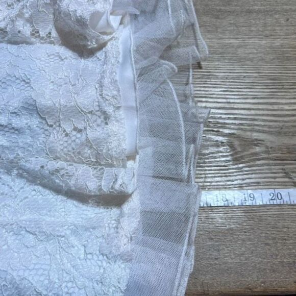 City Triangles Women's Floral Print Lace Overlay A-Line Mini Skirt White‎ Size 5 - Picture 5 of 10